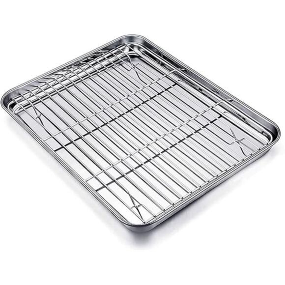 TeamFar Baking Tray and Rack Set, Stainless Steel Baking Pan Cookie Sheet - Picture 7 of 7